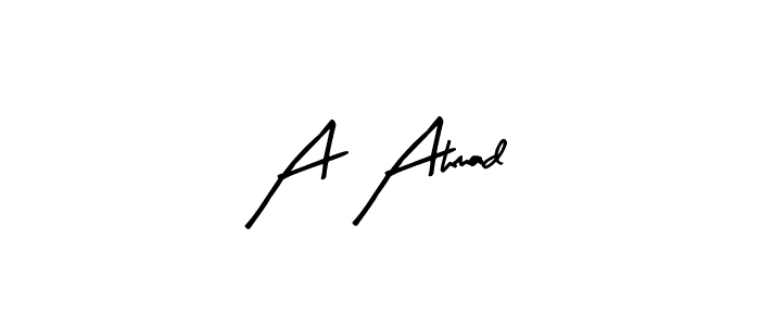 Similarly Arty Signature is the best handwritten signature design. Signature creator online .You can use it as an online autograph creator for name A Ahmad. A Ahmad signature style 8 images and pictures png