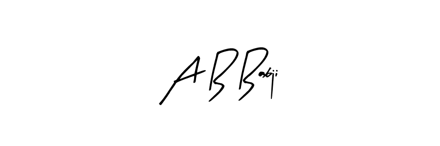 How to make A B Babji name signature. Use Arty Signature style for creating short signs online. This is the latest handwritten sign. A B Babji signature style 8 images and pictures png