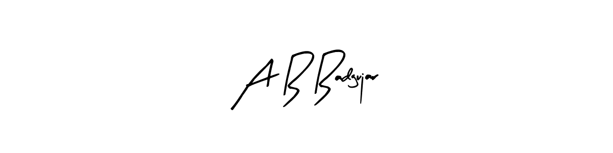 Similarly Arty Signature is the best handwritten signature design. Signature creator online .You can use it as an online autograph creator for name A B Badgujar. A B Badgujar signature style 8 images and pictures png