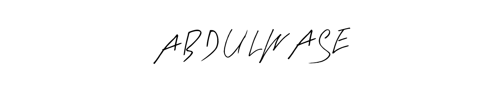 You should practise on your own different ways (Arty Signature) to write your name (A B D U L W A S E) in signature. don't let someone else do it for you. A B D U L W A S E signature style 8 images and pictures png