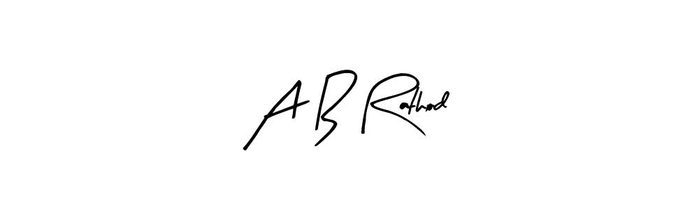 How to make A B Rathod name signature. Use Arty Signature style for creating short signs online. This is the latest handwritten sign. A B Rathod signature style 8 images and pictures png