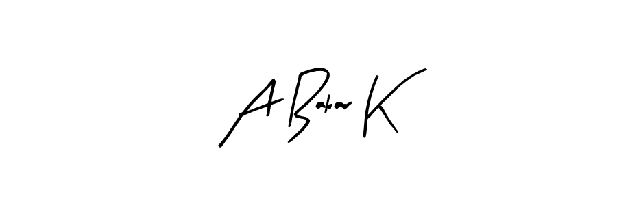 How to make A Bakar K signature? Arty Signature is a professional autograph style. Create handwritten signature for A Bakar K name. A Bakar K signature style 8 images and pictures png