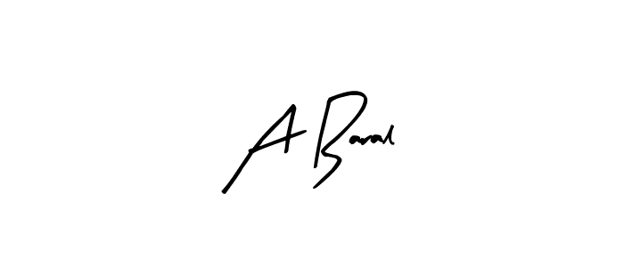 Make a beautiful signature design for name A Baral. With this signature (Arty Signature) style, you can create a handwritten signature for free. A Baral signature style 8 images and pictures png