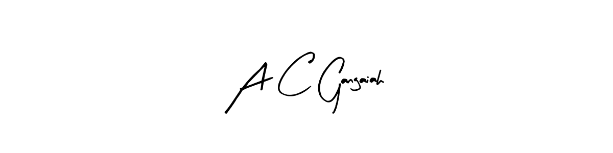 Create a beautiful signature design for name A C Gangaiah. With this signature (Arty Signature) fonts, you can make a handwritten signature for free. A C Gangaiah signature style 8 images and pictures png