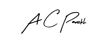 Enhance your business communications with A C Parekh signature in Arty Signature lettering. Clean, modern, and universally compatible. A C Parekh signature style 8 images and pictures png