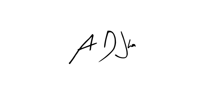 The best way (Arty Signature) to make a short signature is to pick only two or three words in your name. The name A D Jha include a total of six letters. For converting this name. A D Jha signature style 8 images and pictures png