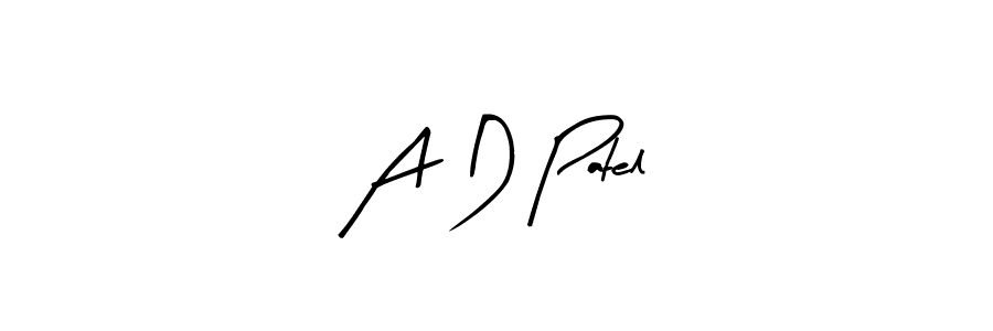 Create a beautiful signature design for name A D Patel. With this signature (Arty Signature) fonts, you can make a handwritten signature for free. A D Patel signature style 8 images and pictures png