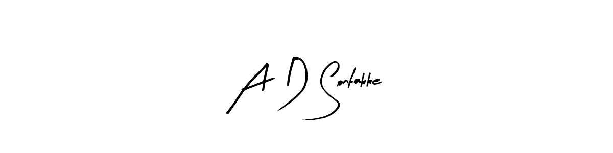 Arty Signature is a professional signature style that is perfect for those who want to add a touch of class to their signature. It is also a great choice for those who want to make their signature more unique. Get A D Sontakke name to fancy signature for free. A D Sontakke signature style 8 images and pictures png