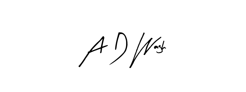 The best way (Arty Signature) to make a short signature is to pick only two or three words in your name. The name A D Wagh include a total of six letters. For converting this name. A D Wagh signature style 8 images and pictures png