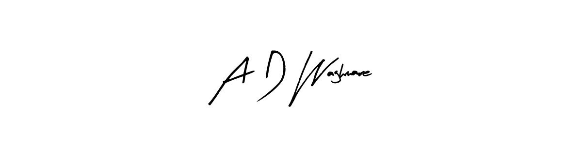 Use a signature maker to create a handwritten signature online. With this signature software, you can design (Arty Signature) your own signature for name A D Waghmare. A D Waghmare signature style 8 images and pictures png