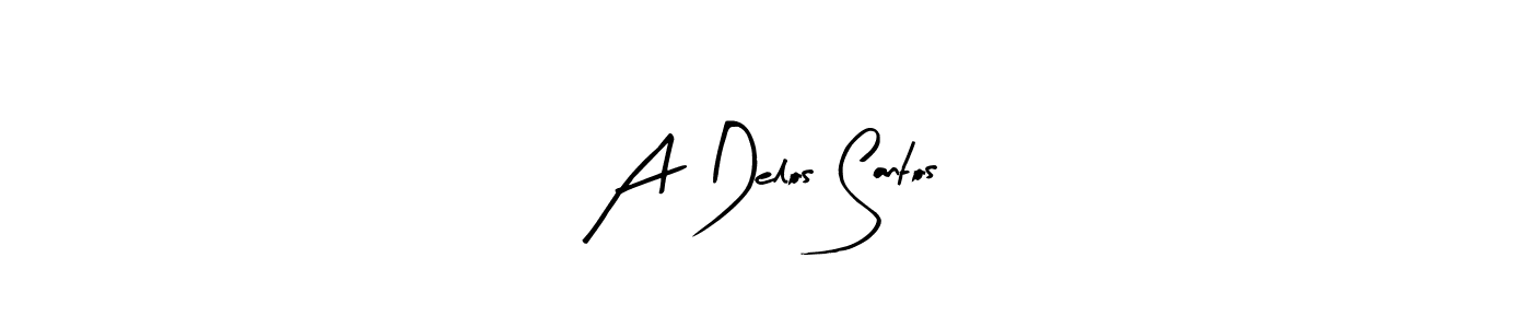 Arty Signature is a professional signature style that is perfect for those who want to add a touch of class to their signature. It is also a great choice for those who want to make their signature more unique. Get A Delos Santos name to fancy signature for free. A Delos Santos signature style 8 images and pictures png