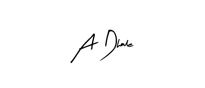 Similarly Arty Signature is the best handwritten signature design. Signature creator online .You can use it as an online autograph creator for name A Dhale. A Dhale signature style 8 images and pictures png