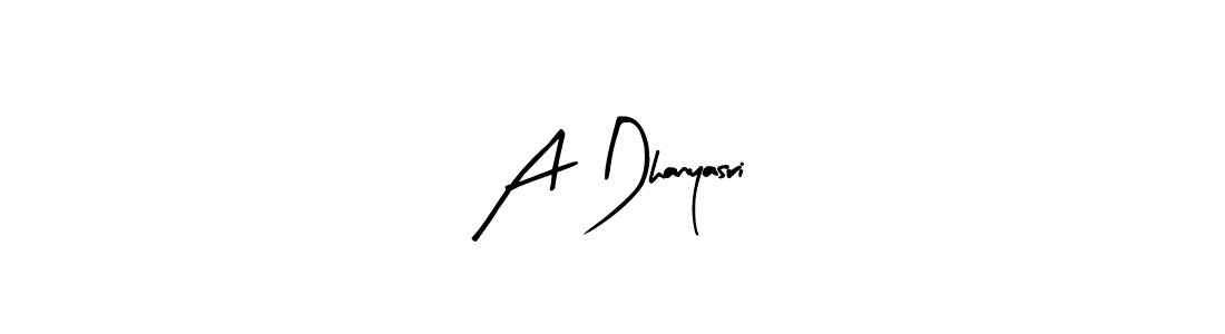 Make a beautiful signature design for name A Dhanyasri. With this signature (Arty Signature) style, you can create a handwritten signature for free. A Dhanyasri signature style 8 images and pictures png