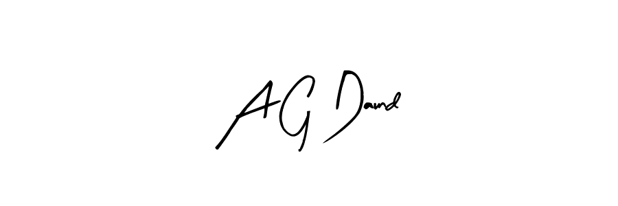 How to make A G Daund name signature. Use Arty Signature style for creating short signs online. This is the latest handwritten sign. A G Daund signature style 8 images and pictures png
