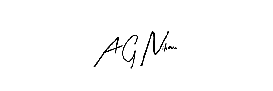 You can use this online signature creator to create a handwritten signature for the name A G Nikam. This is the best online autograph maker. A G Nikam signature style 8 images and pictures png