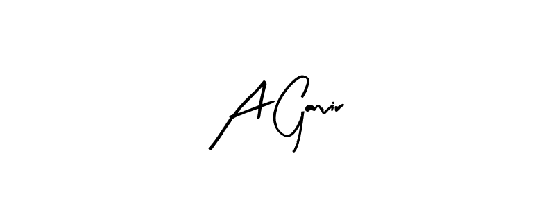 How to make A Ganvir name signature. Use Arty Signature style for creating short signs online. This is the latest handwritten sign. A Ganvir signature style 8 images and pictures png