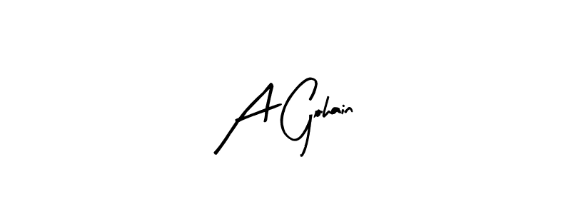Design your own signature with our free online signature maker. With this signature software, you can create a handwritten (Arty Signature) signature for name A Gohain. A Gohain signature style 8 images and pictures png