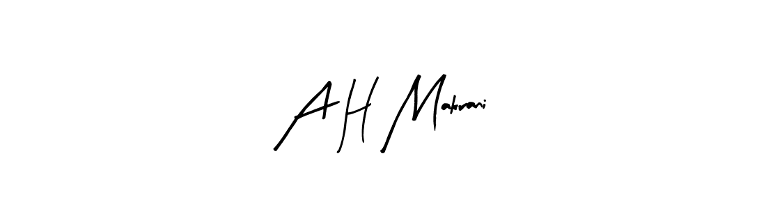 Arty Signature is a professional signature style that is perfect for those who want to add a touch of class to their signature. It is also a great choice for those who want to make their signature more unique. Get A H Makrani name to fancy signature for free. A H Makrani signature style 8 images and pictures png