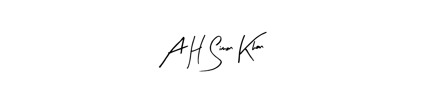 How to make A H Simon Khan signature? Arty Signature is a professional autograph style. Create handwritten signature for A H Simon Khan name. A H Simon Khan signature style 8 images and pictures png