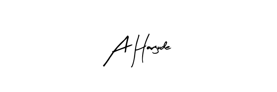 Design your own signature with our free online signature maker. With this signature software, you can create a handwritten (Arty Signature) signature for name A Hargude. A Hargude signature style 8 images and pictures png