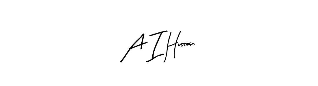 How to Draw A I Hussain signature style? Arty Signature is a latest design signature styles for name A I Hussain. A I Hussain signature style 8 images and pictures png