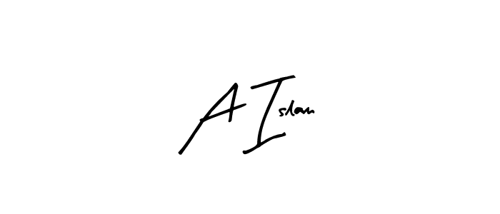 Create a beautiful signature design for name A Islam. With this signature (Arty Signature) fonts, you can make a handwritten signature for free. A Islam signature style 8 images and pictures png