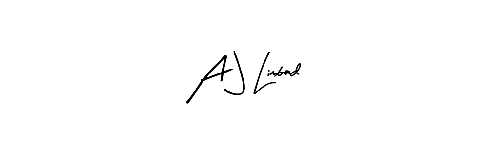 The best way (Arty Signature) to make a short signature is to pick only two or three words in your name. The name A J Limbad include a total of six letters. For converting this name. A J Limbad signature style 8 images and pictures png