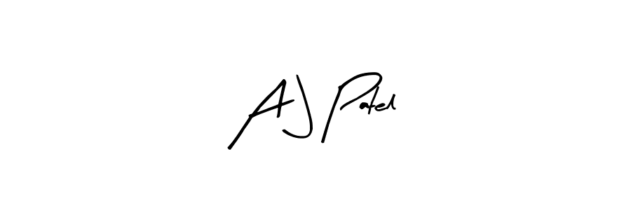 How to make A J Patel name signature. Use Arty Signature style for creating short signs online. This is the latest handwritten sign. A J Patel signature style 8 images and pictures png