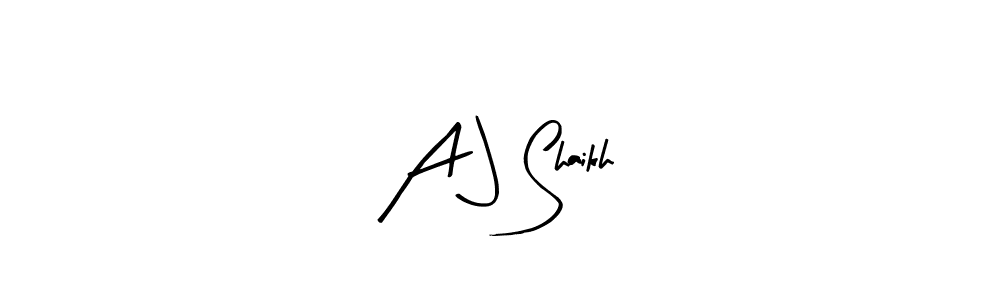 Use a signature maker to create a handwritten signature online. With this signature software, you can design (Arty Signature) your own signature for name A J Shaikh. A J Shaikh signature style 8 images and pictures png