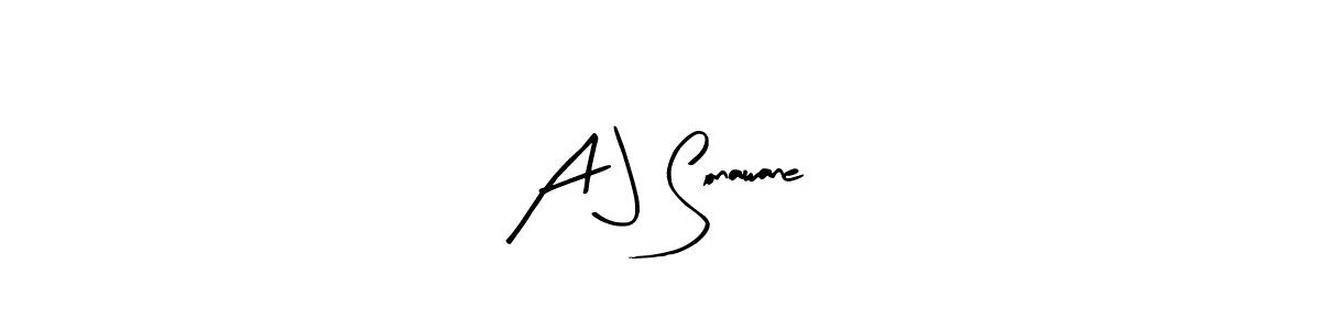 Use a signature maker to create a handwritten signature online. With this signature software, you can design (Arty Signature) your own signature for name A J Sonawane. A J Sonawane signature style 8 images and pictures png