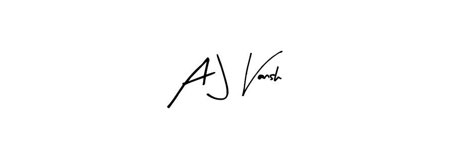 Design your own signature with our free online signature maker. With this signature software, you can create a handwritten (Arty Signature) signature for name A J Vansh. A J Vansh signature style 8 images and pictures png