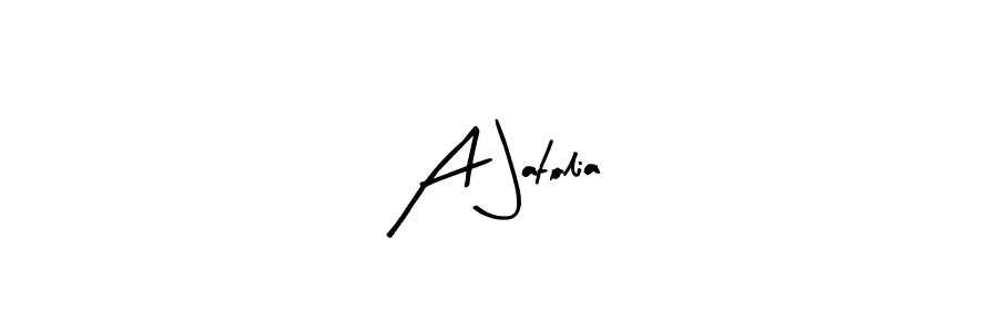 The best way (Arty Signature) to make a short signature is to pick only two or three words in your name. The name A Jatolia include a total of six letters. For converting this name. A Jatolia signature style 8 images and pictures png