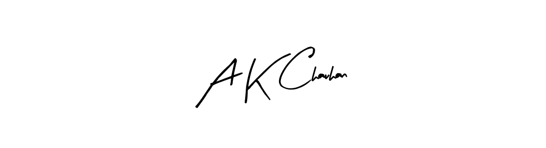 Similarly Arty Signature is the best handwritten signature design. Signature creator online .You can use it as an online autograph creator for name A K Chauhan. A K Chauhan signature style 8 images and pictures png