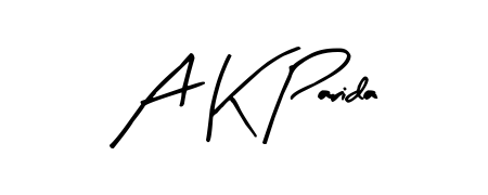 Looking for an artistic signature for A K Parida? The Arty Signature calligraphy style gives a sophisticated flow suitable for business cards and emails. A K Parida signature style 8 images and pictures png