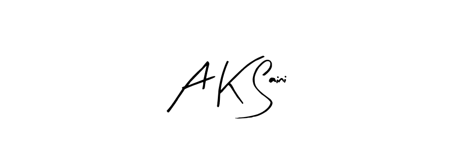 A K Saini stylish signature style. Best Handwritten Sign (Arty Signature) for my name. Handwritten Signature Collection Ideas for my name A K Saini. A K Saini signature style 8 images and pictures png