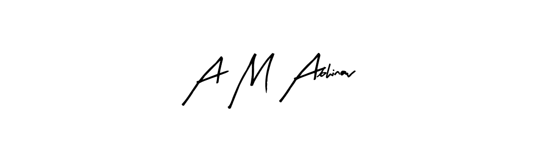 Arty Signature is a professional signature style that is perfect for those who want to add a touch of class to their signature. It is also a great choice for those who want to make their signature more unique. Get A M Abhinav name to fancy signature for free. A M Abhinav signature style 8 images and pictures png