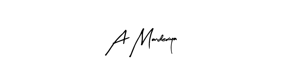 Similarly Arty Signature is the best handwritten signature design. Signature creator online .You can use it as an online autograph creator for name A Manderiya. A Manderiya signature style 8 images and pictures png