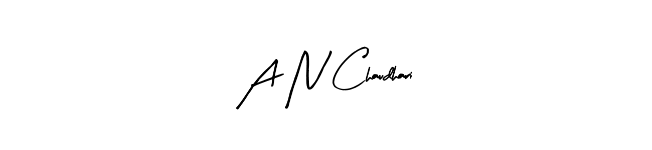 The best way (Arty Signature) to make a short signature is to pick only two or three words in your name. The name A N Chaudhari include a total of six letters. For converting this name. A N Chaudhari signature style 8 images and pictures png