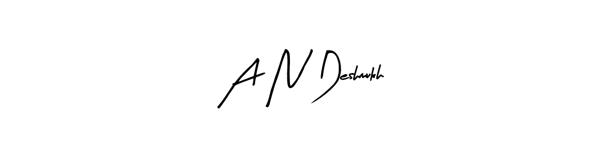 Create a beautiful signature design for name A N Deshmukh. With this signature (Arty Signature) fonts, you can make a handwritten signature for free. A N Deshmukh signature style 8 images and pictures png