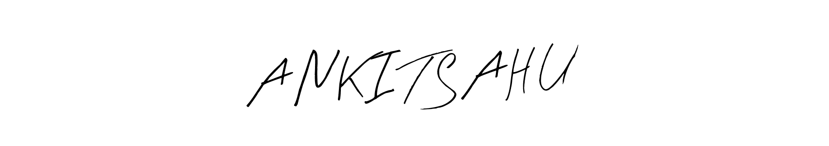 How to make A N K I T S A H U name signature. Use Arty Signature style for creating short signs online. This is the latest handwritten sign. A N K I T S A H U signature style 8 images and pictures png