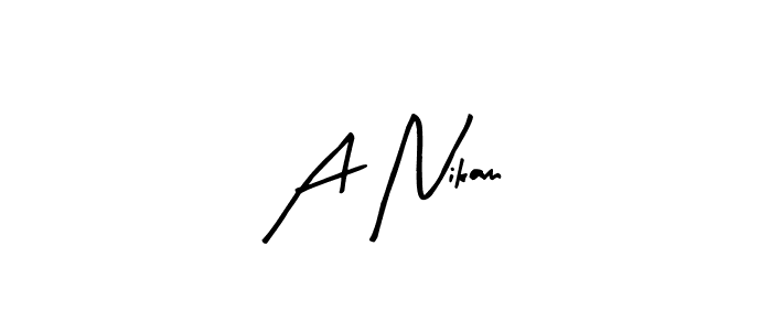 The best way (Arty Signature) to make a short signature is to pick only two or three words in your name. The name A Nikam include a total of six letters. For converting this name. A Nikam signature style 8 images and pictures png