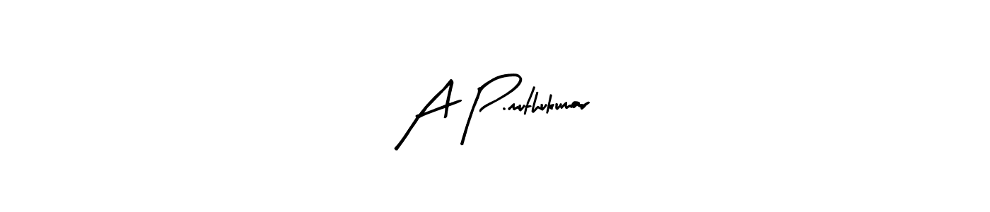 How to make A P.muthukumar name signature. Use Arty Signature style for creating short signs online. This is the latest handwritten sign. A P.muthukumar signature style 8 images and pictures png