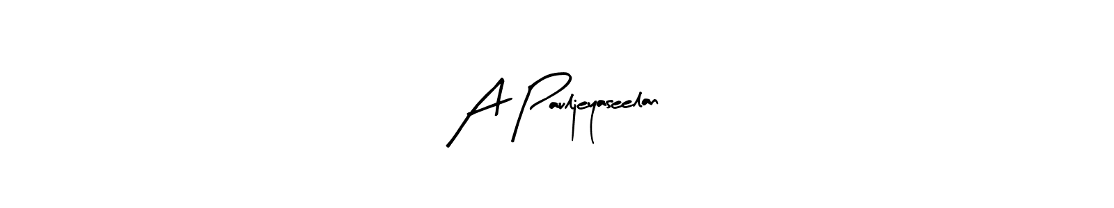 Similarly Arty Signature is the best handwritten signature design. Signature creator online .You can use it as an online autograph creator for name A Pauljeyaseelan. A Pauljeyaseelan signature style 8 images and pictures png