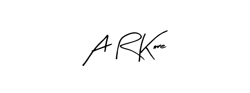 Also You can easily find your signature by using the search form. We will create A R Kore name handwritten signature images for you free of cost using Arty Signature sign style. A R Kore signature style 8 images and pictures png