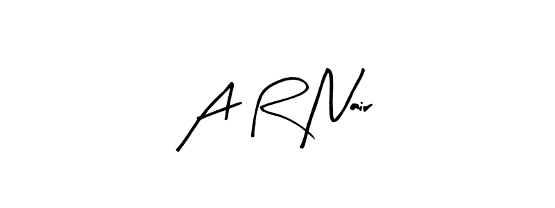 The best way (Arty Signature) to make a short signature is to pick only two or three words in your name. The name A R Nair include a total of six letters. For converting this name. A R Nair signature style 8 images and pictures png