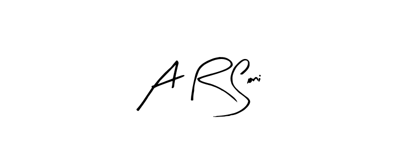 Similarly Arty Signature is the best handwritten signature design. Signature creator online .You can use it as an online autograph creator for name A R Soni. A R Soni signature style 8 images and pictures png