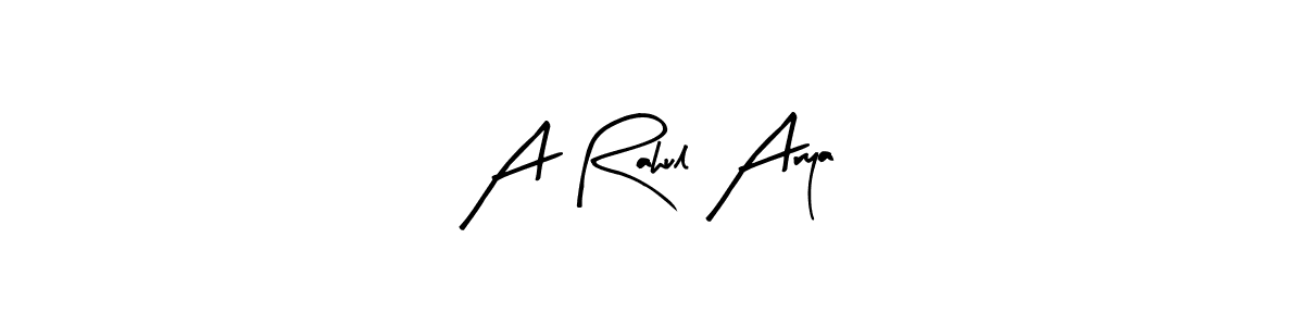 The best way (Arty Signature) to make a short signature is to pick only two or three words in your name. The name A Rahul Arya include a total of six letters. For converting this name. A Rahul Arya signature style 8 images and pictures png