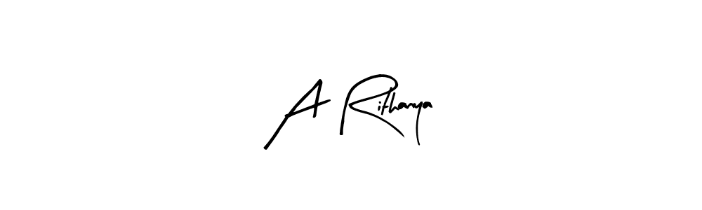 Similarly Arty Signature is the best handwritten signature design. Signature creator online .You can use it as an online autograph creator for name A Rithanya. A Rithanya signature style 8 images and pictures png