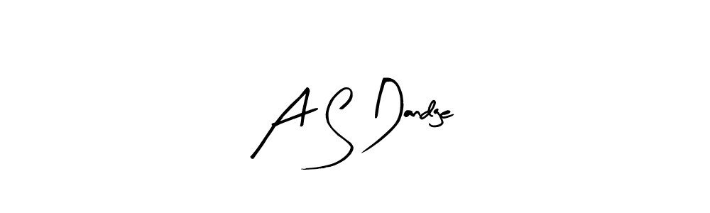 How to make A S Dandge name signature. Use Arty Signature style for creating short signs online. This is the latest handwritten sign. A S Dandge signature style 8 images and pictures png