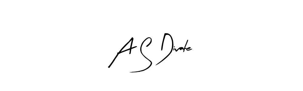 Arty Signature is a professional signature style that is perfect for those who want to add a touch of class to their signature. It is also a great choice for those who want to make their signature more unique. Get A S Divate name to fancy signature for free. A S Divate signature style 8 images and pictures png